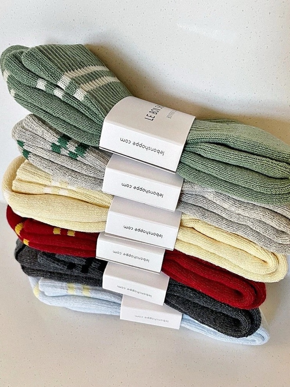 Le Bon Shoppe Boyfriend Socks 6-Pair Striped Set NWT